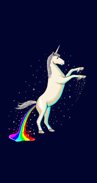 Unicorn rainbow tail star hind - its hind leg free wallpaper