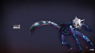 Cat long tail black background - a text free wallpaper