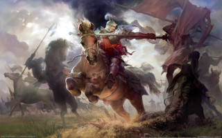 Man horse sword group men - a horse free wallpaper