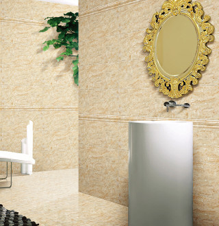 Bathroom sink mirror plant fantasy - free 3d render wallpaper