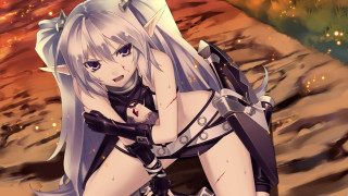 Woman sword demon outfit desert - a desert landscape free wallpaper
