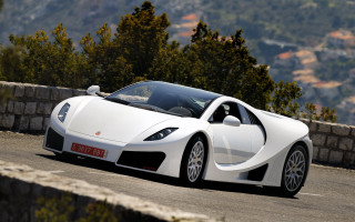 White sports car road mountain - a mountain in the distance free wallpaper