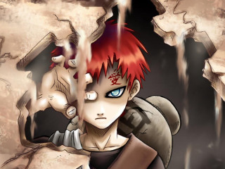 Cartoon redhair blueeyes knife outdoors - blue eyes holding free wallpaper
