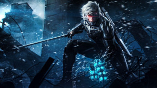 Futuristic suit sword snowy forest - fantasy art free wallpaper