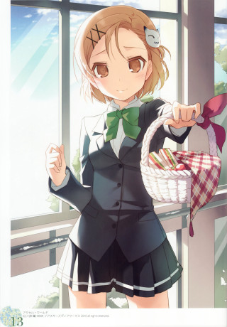 Woman school uniform basket food - hint of yayoi kasuma free wallpaper