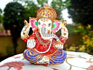 Ganesha statue garden trees outside - figurine free wallpaper