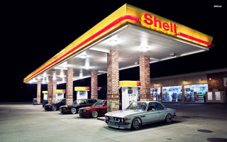 Gas station cars parked night - a gas station free wallpaper