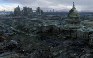 Massive dome building cityscape bridge - craig mullins free wallpaper