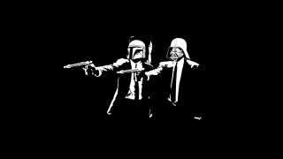 Man darth vader costume pointing - a pop art painting free wallpaper
