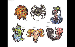 Colorful animals monsters drawing group - a drawing of a group free wallpaper