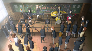 Group people room blackboard standing - a blackboard free wallpaper