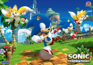 Sonic tails running park city - a cartoon free wallpaper