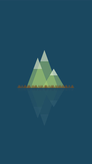 Mountain lake reflection minimalist painting - the water below free wallpaper