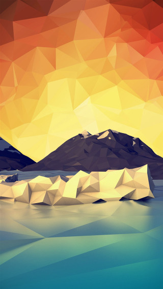 Mountain range lake sunset low - a sunset in the background free wallpaper