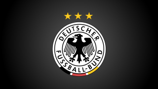 German soccer emblem black background - international typographic style free wallpaper for desktop