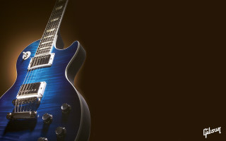 Blue guitar black brown background - ella guru free wallpaper