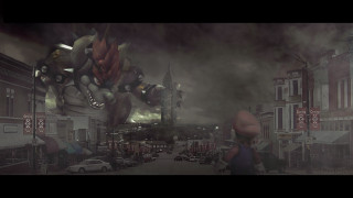 Man monster city street building - chris labrooy free wallpaper