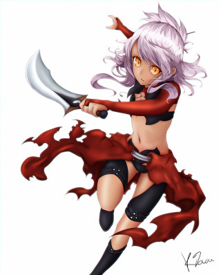 Woman sword red dress blood - bloody free wallpaper