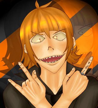 Cartoon woman cigarette hand - her other hand free wallpaper