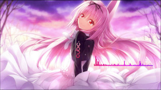 Girl pink hair black bodysuit - visual free wallpaper