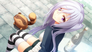 Girl purple hair teddy bear - stuffed free wallpaper