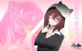 Woman cat glasses pink background - hint of yayoi kasuma free wallpaper