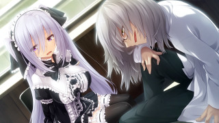 Anime characters sitting room window - a window behind them free wallpaper