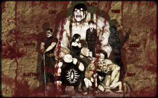 Man knife people blood walls - a painting of a man free wallpaper