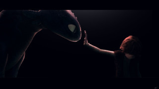Woman touching alien creature dark - adam rex free wallpaper