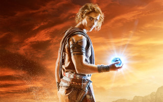 Glowing ball man sunset mountains - cloud and mountains free wallpaper
