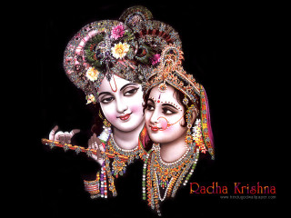 Divine indian garbed girls flutes - an oil free wallpaper
