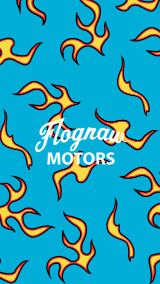 Blue background flames kognwa motors - ed roth free wallpaper