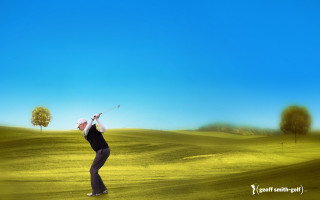 Man playing golf green field - derek hill free wallpaper