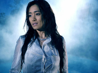 Woman long hair rain blue - the rain free wallpaper