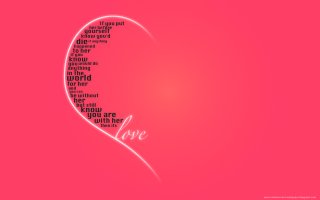 Pink background heart word center - a word free wallpaper