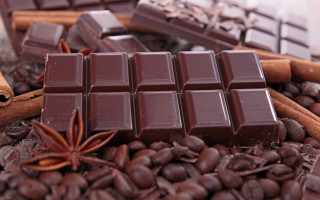 Chocolate coffee beans cinnamon sticks - superflat free wallpaper