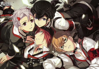 Anime group photo characters posing - a picture together free wallpaper
