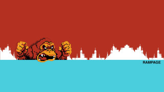 Pixel art dog city red - a red sky behind free wallpaper