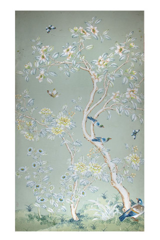 Tree birds flowers branch painting - exquisite free wallpaper