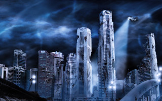 City tall buildings night lights 2 - a city free wallpaper for desktop
