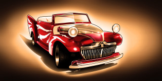 Red car white stripe yellow - a yellow background behind free wallpaper