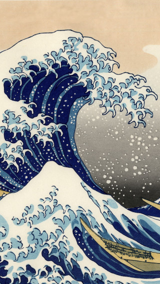 Wave boat sky clouds water 7 - illustration free wallpaper