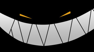 Grinning black white face yellow - a yellow line free wallpaper