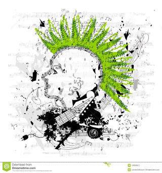 Green mohawk guitar punk music - neoplasticism free wallpaper