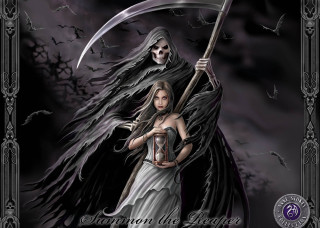 Woman white dress holding scythe - a white dress holding free wallpaper