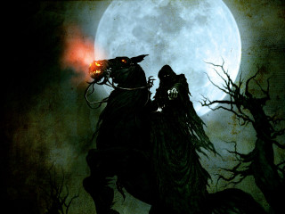 Man horse demon full moon - full free wallpaper