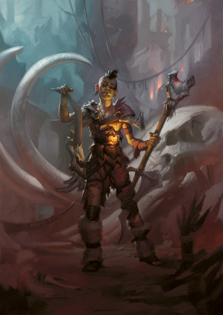 Woman holding staff sword painting - chris rahn free wallpaper