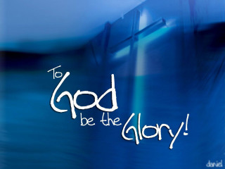 Blue background white lettering cross - a white lettering free wallpaper