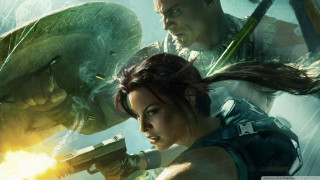 Woman gun dinosaur man gun - a gun in front free wallpaper