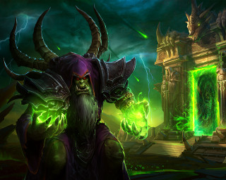 Horned man green eye glowing - hearthstone free wallpaper for desktop